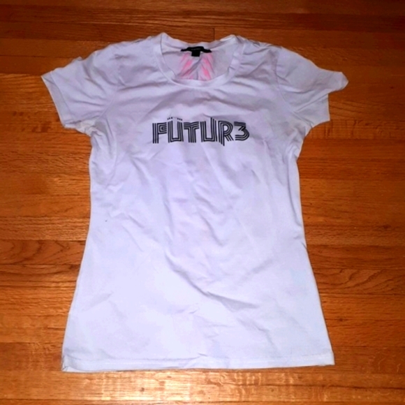 Diesel "future" white t-shirt with neon pink lightening spine sz small - Picture 2 of 10